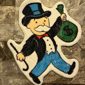 Monopoly Man Rug with Green and Blue Accents